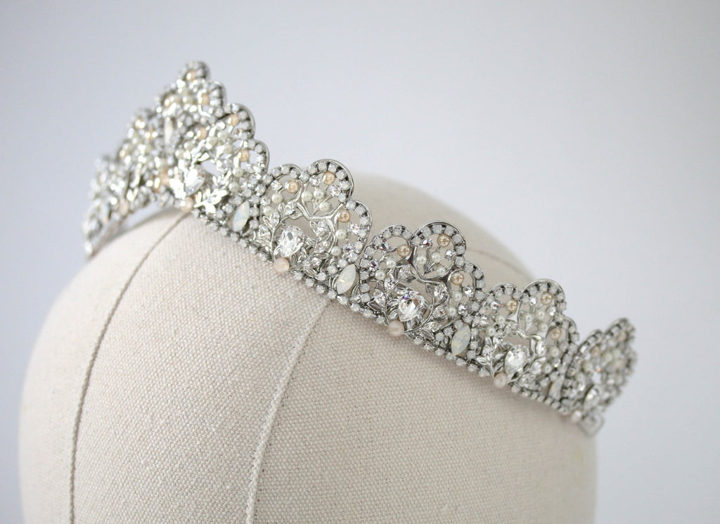 Silver Crystal Bridal tiara - JUNE - Treasures by Agnes