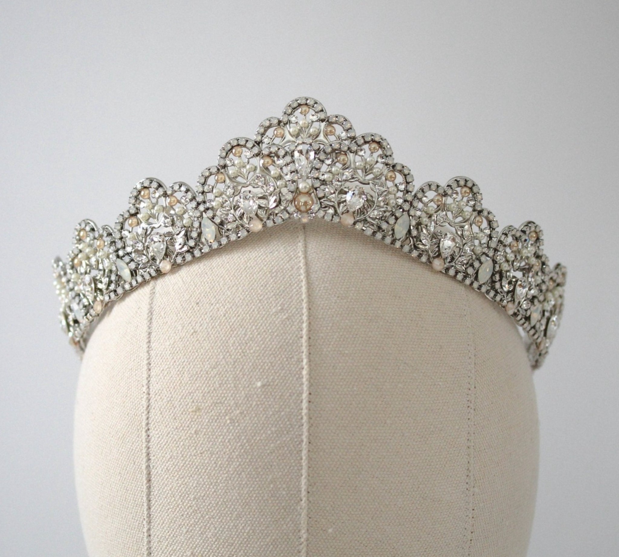 Silver Crystal Bridal tiara - JUNE - Treasures by Agnes