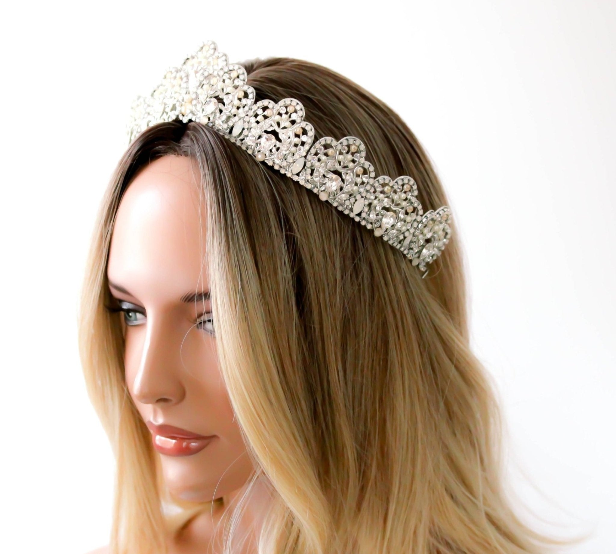 Silver Crystal Bridal tiara - JUNE - Treasures by Agnes