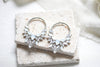 Silver hoop earrings with white opal crystals - ANASTASIA - Treasures by Agnes