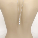 Simple Bridal Backdrop necklace created with Sterling silver - Treasures by Agnes
