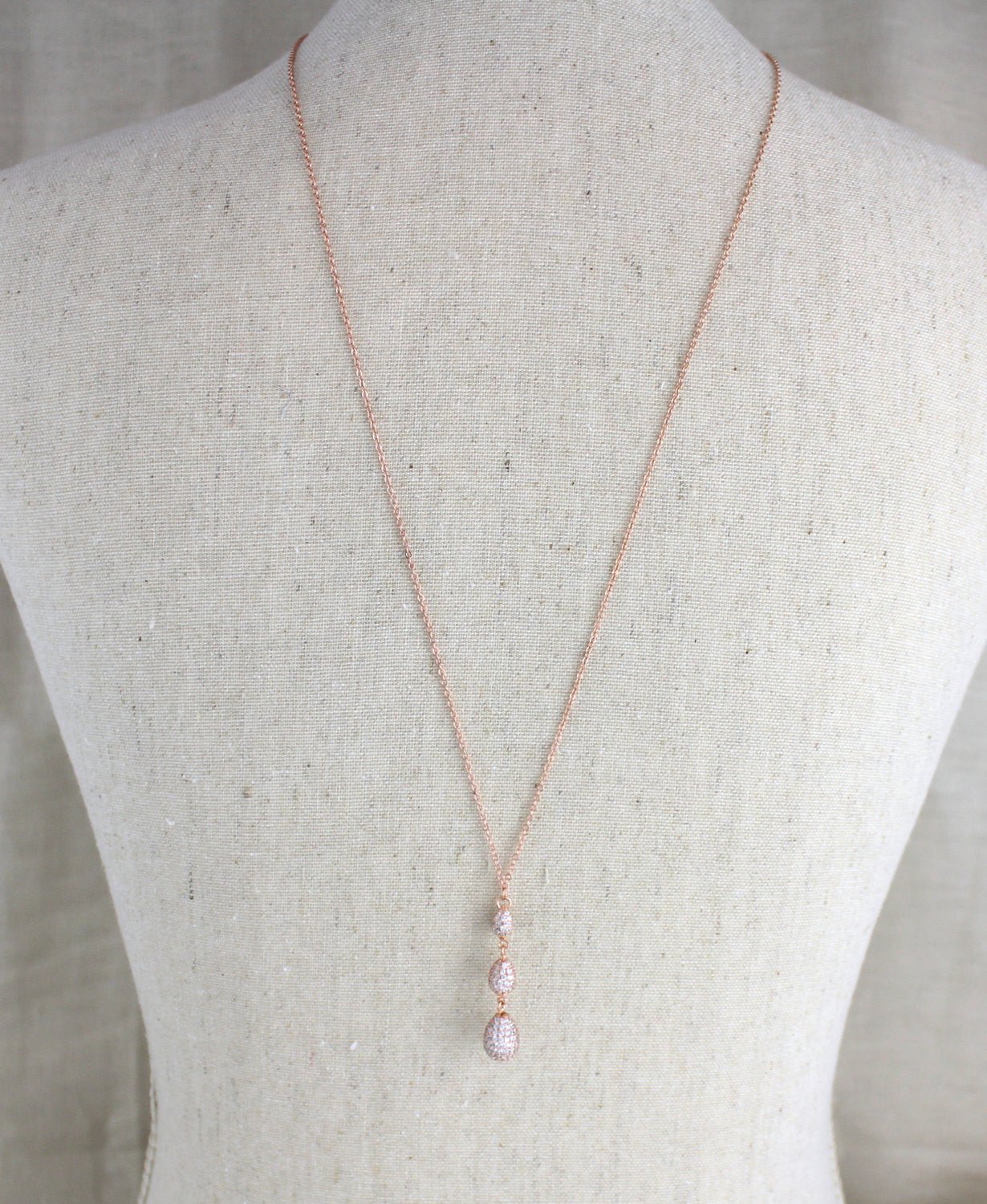 Simple Bridal Backdrop necklace created with Sterling silver - Treasures by Agnes