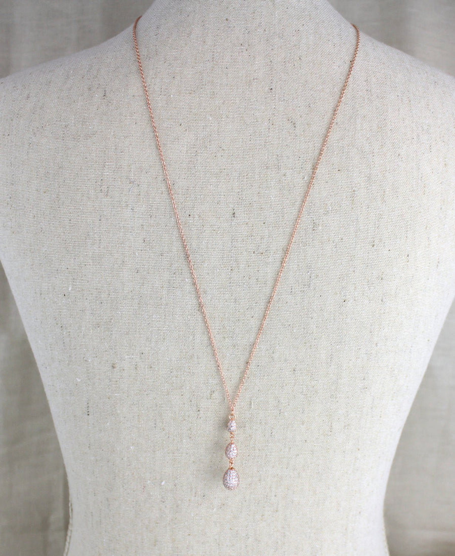 Simple Bridal Backdrop necklace created with Sterling silver - Treasures by Agnes