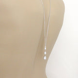 Simple Bridal Backdrop necklace created with Sterling silver - Treasures by Agnes