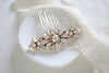 Simple bridal hair comb with Austrian crystals - THEODORA - Treasures by Agnes