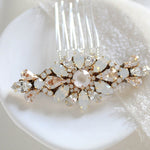 Simple bridal hair comb with Austrian crystals - THEODORA - Treasures by Agnes