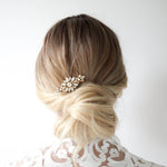 Simple bridal hair comb with Austrian crystals - THEODORA - Treasures by Agnes