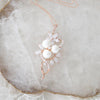 Simple Bridal pendant necklace with pearls - MIA - Treasures by Agnes