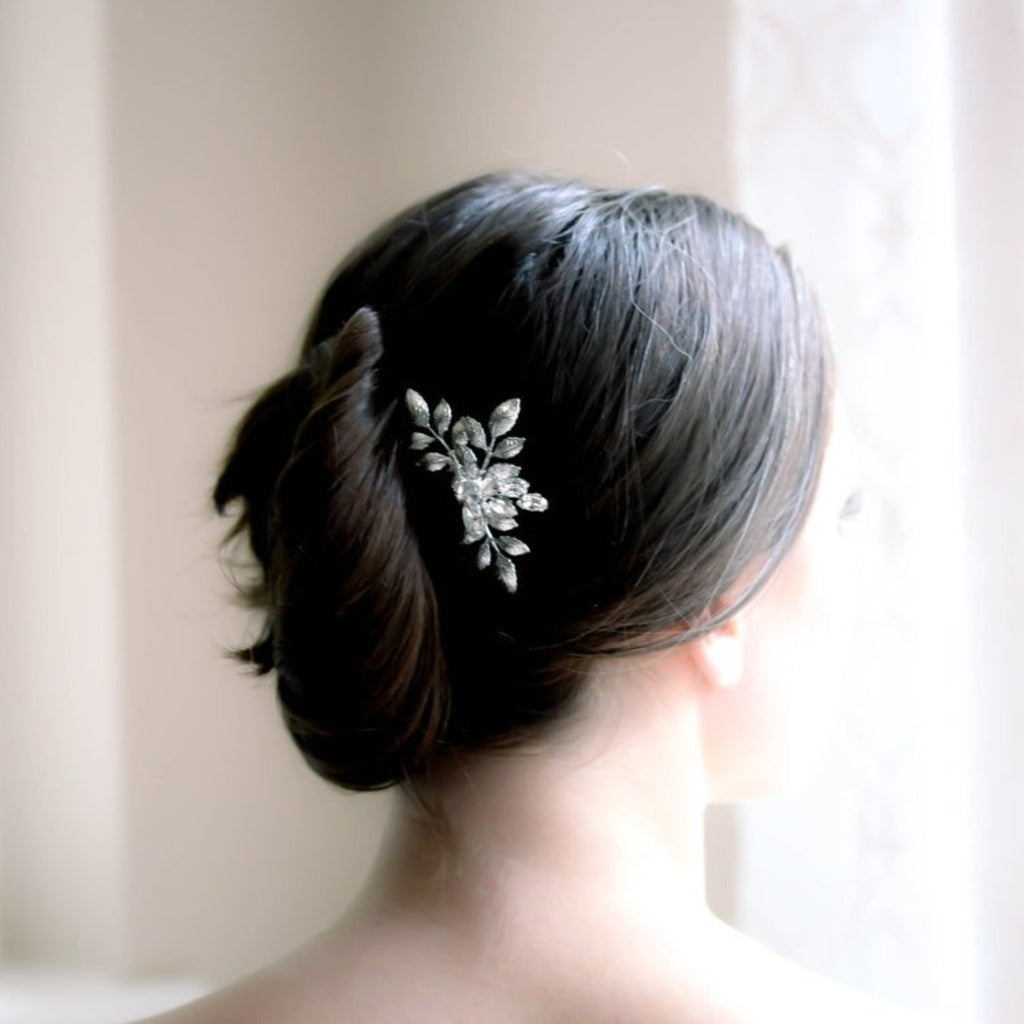 Simple crystal bridal hair comb - OPHELIA - Treasures by Agnes