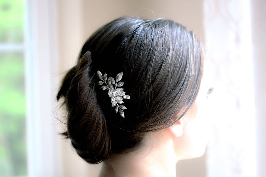 Simple crystal bridal hair comb - OPHELIA - Treasures by Agnes