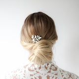 Simple crystal Bridal hair comb with white opal - STEVIE - Treasures by Agnes