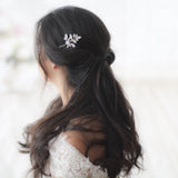 Simple crystal Bridal hair comb with white opal - STEVIE - Treasures by Agnes