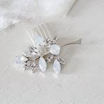 Simple crystal Bridal hair comb with white opal - STEVIE - Treasures by Agnes