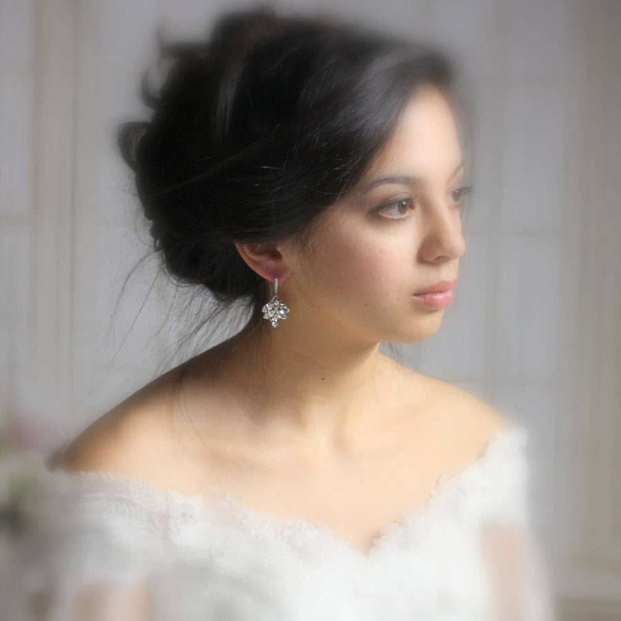 Simple Dangle Bridal earrings - PHOEBE - Treasures by Agnes