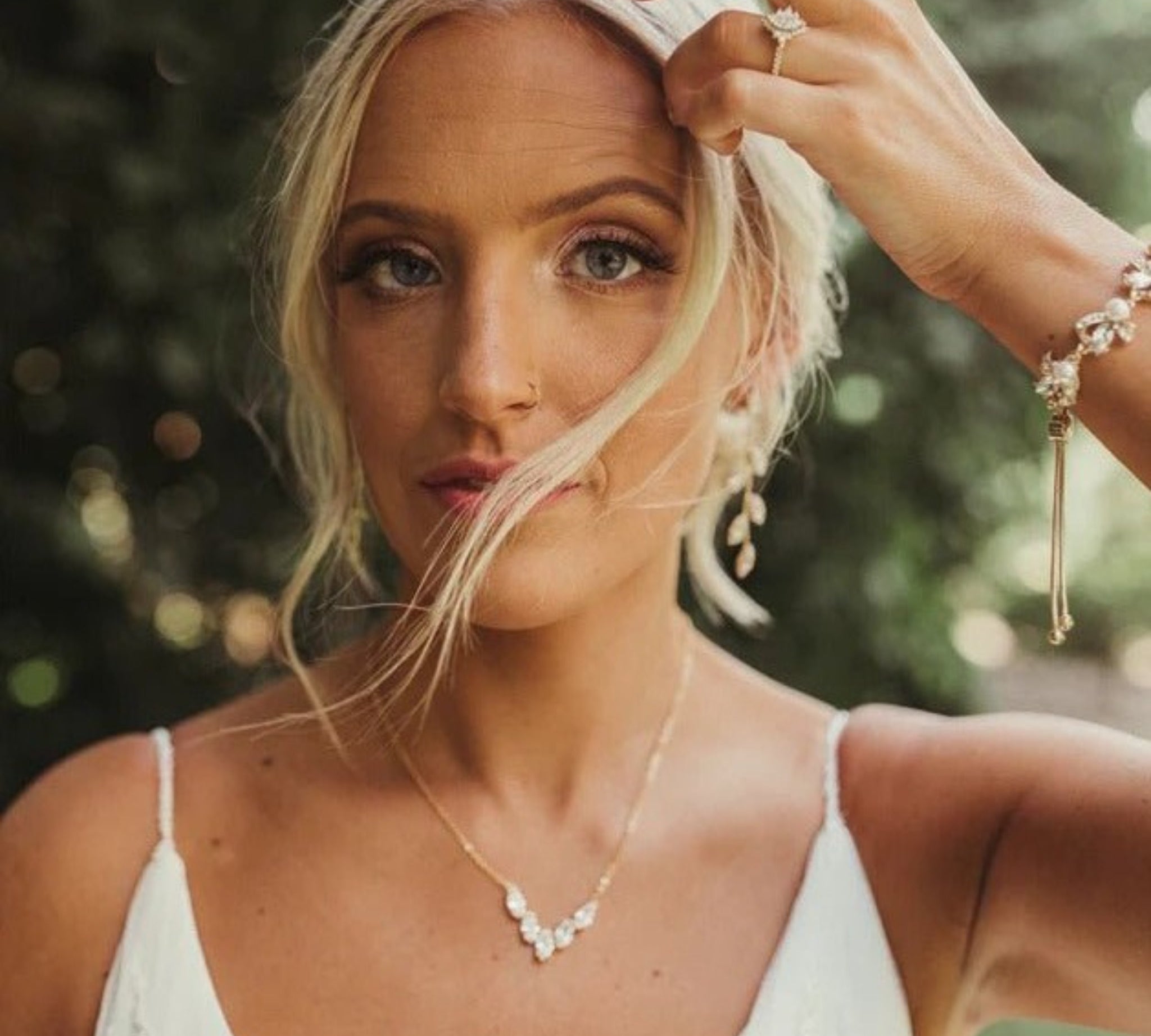 Simple marquise cubic zirconia necklace - ABBY - Treasures by Agnes