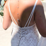 Simple Rose gold Bridal Backdrop necklace for Bride - DIVINE - Treasures by Agnes