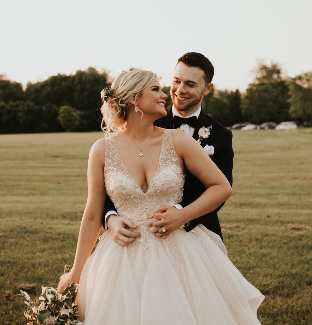 Simple Rose gold Bridal Backdrop necklace for Bride - DIVINE - Treasures by Agnes