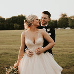 Simple Rose gold Bridal Backdrop necklace for Bride - DIVINE - Treasures by Agnes