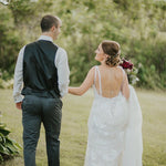 Simple Rose gold Bridal Backdrop necklace for Bride - DIVINE - Treasures by Agnes