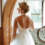 Simple Rose gold Bridal Backdrop necklace for Bride - DIVINE - Treasures by Agnes