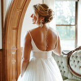 Simple Rose gold Bridal Backdrop necklace for Bride - DIVINE - Treasures by Agnes
