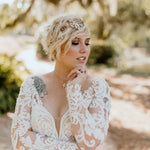 Simple Rose gold Bridal Backdrop necklace for Bride - DIVINE - Treasures by Agnes