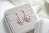 Simple Rose gold Bridal chandelier earrings - CAMILLA - Treasures by Agnes