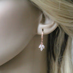 Simple rose gold bridal necklace and earrings set - LAUREN - Treasures by Agnes