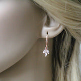Simple rose gold bridal necklace and earrings set - LAUREN - Treasures by Agnes