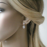 Simple rose gold bridal necklace and earrings set - LAUREN - Treasures by Agnes