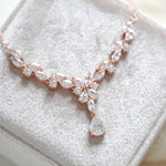 Simple rose gold bridal necklace - MAGNOLIA - Treasures by Agnes