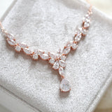 Simple rose gold bridal necklace - MAGNOLIA - Treasures by Agnes