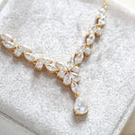 Simple rose gold bridal necklace - MAGNOLIA - Treasures by Agnes