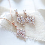 Simple rose gold bridal or bridesmaid jewelry set - SUMMER - Treasures by Agnes