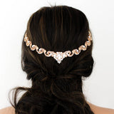 Simple rose gold Bridal tiara with Austrian crystals - SHELBY - Treasures by Agnes