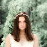 Simple rose gold Bridal tiara with Austrian crystals - SHELBY - Treasures by Agnes