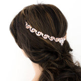 Simple rose gold Bridal tiara with Austrian crystals - SHELBY - Treasures by Agnes