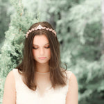 Simple rose gold Bridal tiara with Austrian crystals - SHELBY - Treasures by Agnes