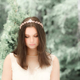 Simple rose gold Bridal tiara with Austrian crystals - SHELBY - Treasures by Agnes