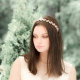 Simple rose gold Bridal tiara with Austrian crystals - SHELBY - Treasures by Agnes