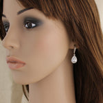 Simple rose gold crystal drop bridal earrings - NORAH - Treasures by Agnes