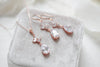 Simple rose gold cubic zirconia Bridal jewelry set - EMMA - Treasures by Agnes