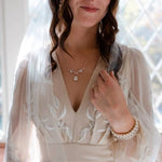 Simple rose gold cubic zirconia bridal necklace - APRILLE - Treasures by Agnes