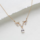 Simple rose gold cubic zirconia bridal necklace - APRILLE - Treasures by Agnes