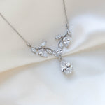 Simple rose gold cubic zirconia bridal necklace - APRILLE - Treasures by Agnes