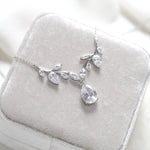 Simple rose gold cubic zirconia bridal necklace - APRILLE - Treasures by Agnes