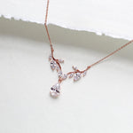 Simple rose gold cubic zirconia bridal necklace - APRILLE - Treasures by Agnes
