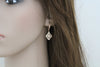 Simple Rose gold drop bridal or bridesmaid earrings - ADDIA - Treasures by Agnes