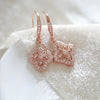 Simple Rose gold drop bridal or bridesmaid earrings - ADDIA - Treasures by Agnes