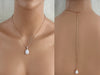 Simple teardrop backdrop necklace for bride - NORAH - Treasures by Agnes